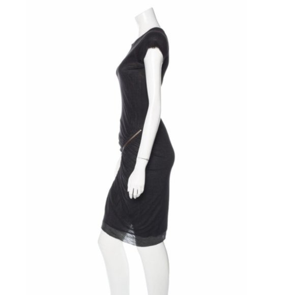 A.L.C. Short Sleeve Knee-Length Black Dress - Picture 2 of 3